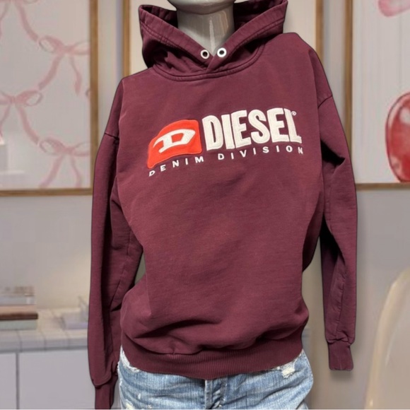 Diesel Tops - DIESEL Burgundy Hoodie